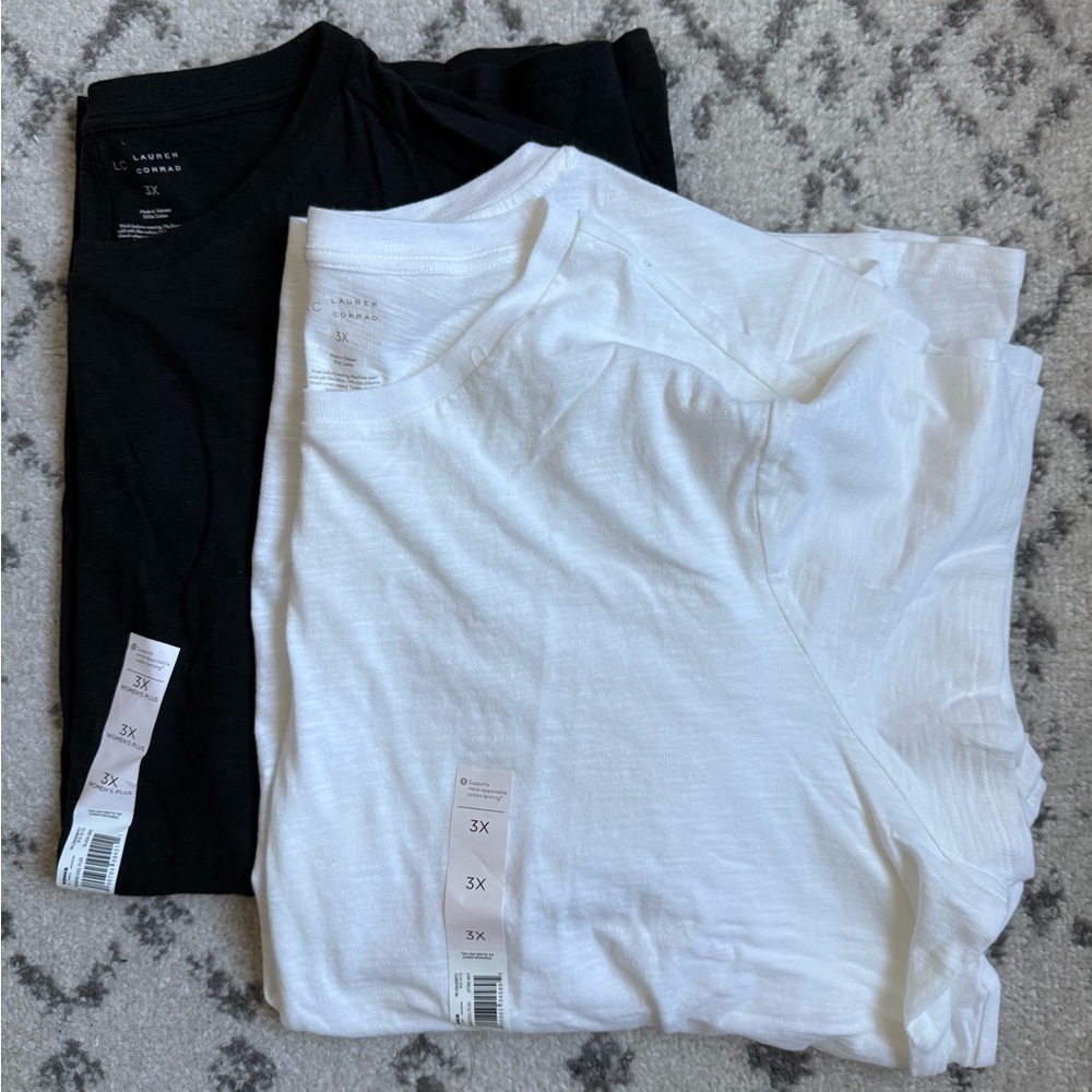 (2) LC Lauren Conrad Tees 🖤 3X 🤍 NEW WITH TAGS